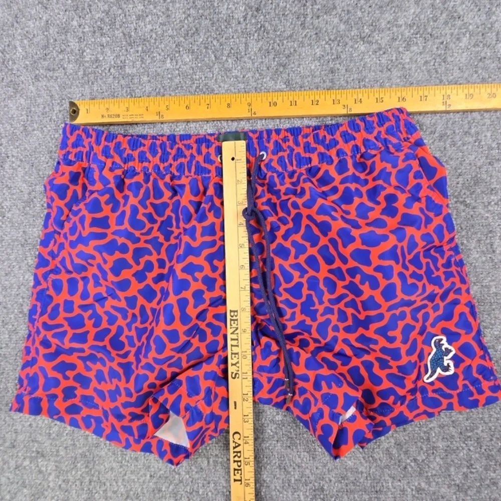 Paul Smith Men’s D/NO Dino Swim Shorts - Blue & Red Size Large 4.5” Inseam